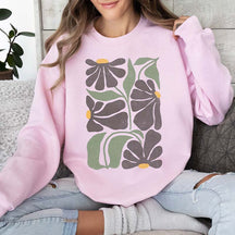 Women Floral Minimalist Flower Print Sweatshirt