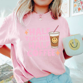 Retro Half Teacher Half Coffee T-Shirt