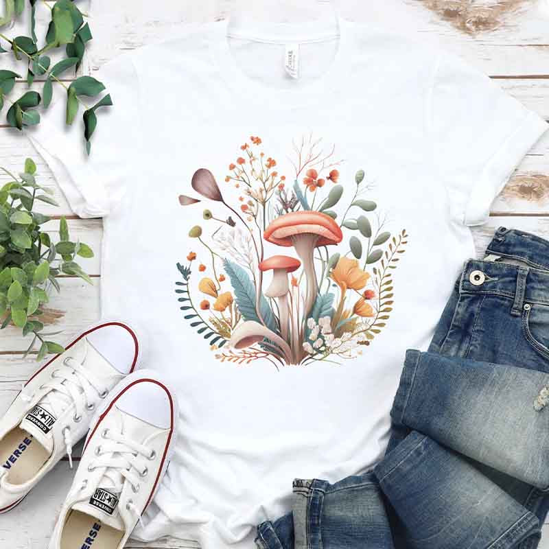 Mushroom Botanical Outdoors Nature Lover T-Shirt