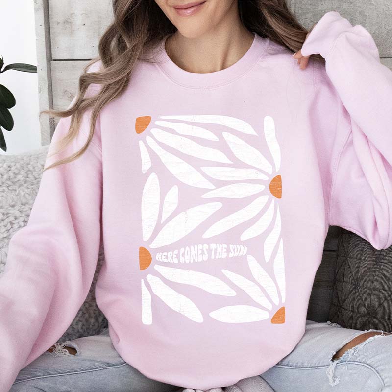 Here Comes The Sun Boho Floral Sweatshirt