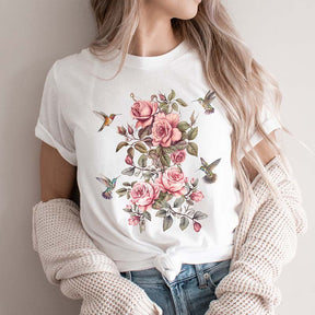 Hummingbird Botanical Plants Lover T-Shirt