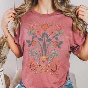 Boho Floral  Art Nouveau Nature T-Shirt