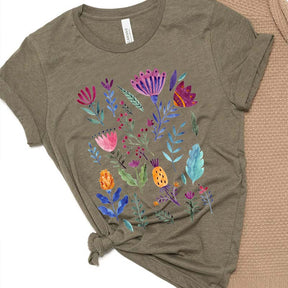 Wild Flowers Floral Ladies T-Shirt