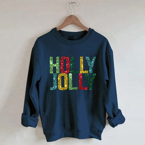 Printed Holly Jolly Sweatshirt