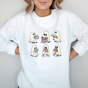 Ghost Reading Books Librarian Sweatshirt