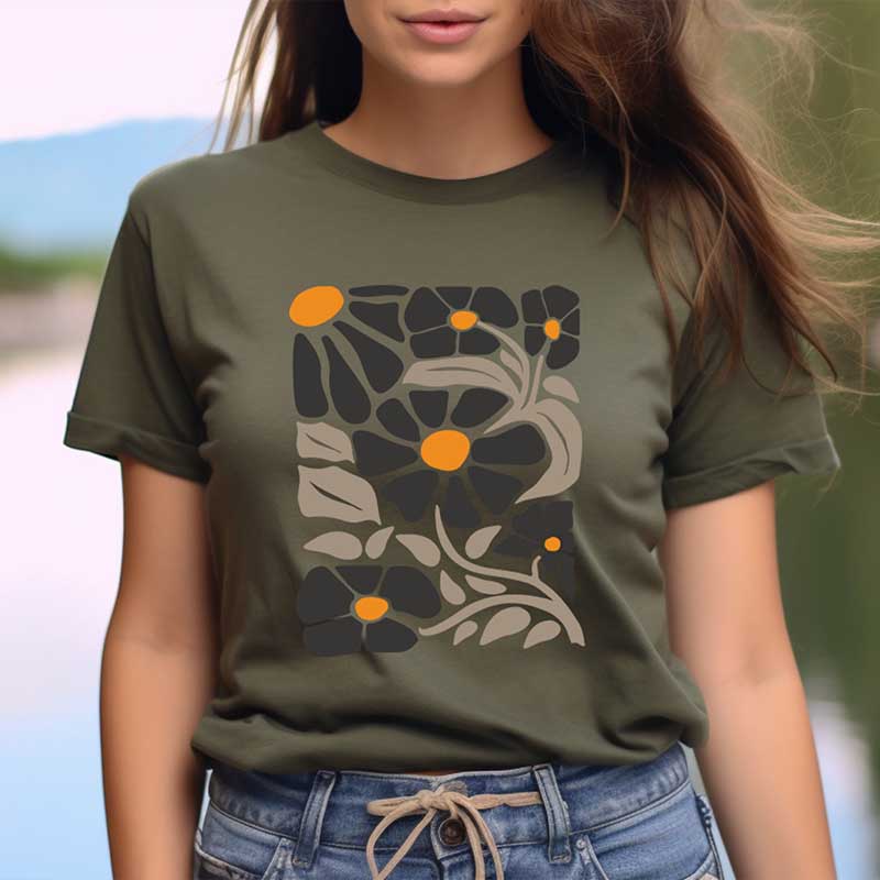 Cottagecore Boho Minimalist Flowers T-Shirt