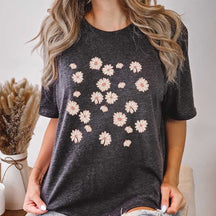 Womens Daisy Floral Delicate T-Shirt