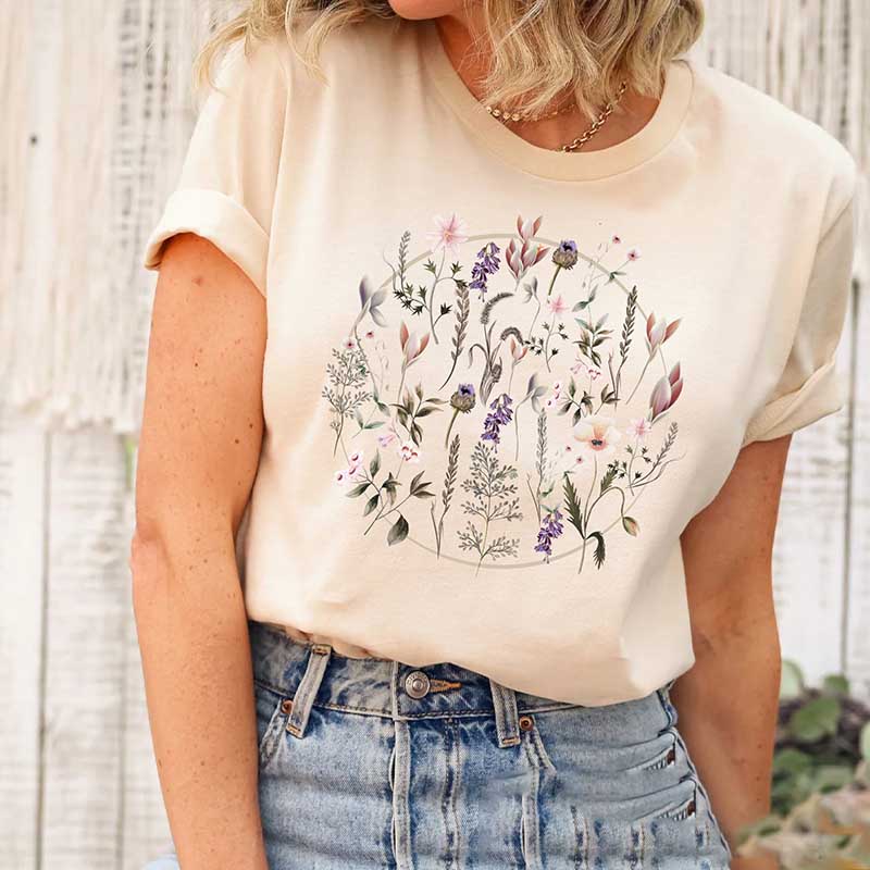 Flower Aesthetic Graphic Wildflower T-Shirt