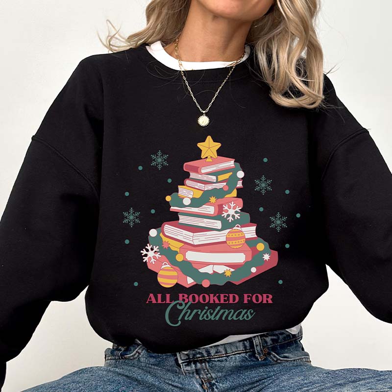 Book Tree Christmas Librarian Teacher Bookish Sweatshirt