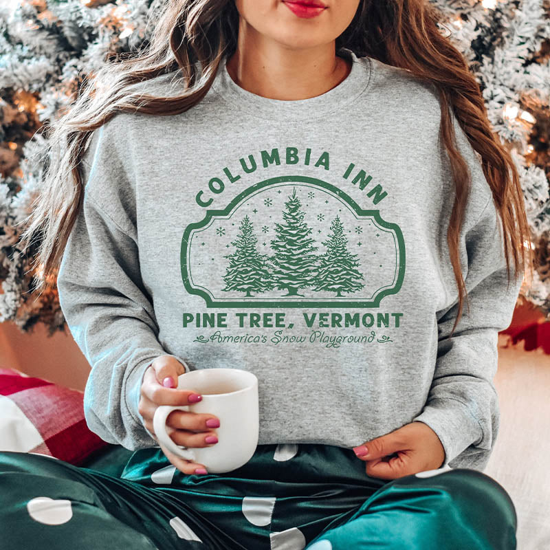 Columbia Inn Pine Tree Vermont Christmas Sweatshirt