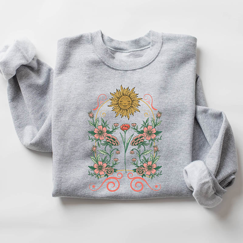 Mystic Floral Celestial Sun Sweatshirt