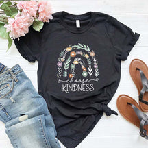 Choose Kindness Floral Rainbow T-Shirt