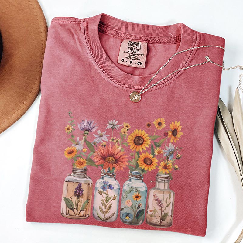 Comfort Colors Floral Bottle Sunflower T-Shirt