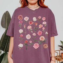 Peach Pink Roses Flowers T-Shirt