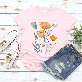 Pastel Floral Nature Garden Lover T-Shirt