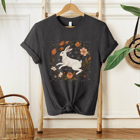 Vintage Floral White Rabbit T-Shirt