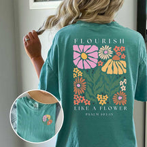 Boho Bible Verse Flourish Like A Flower T-Shirt