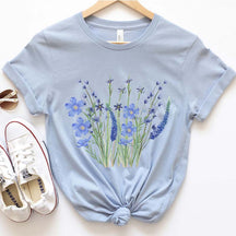 Blue Wildflowers Botanical Plant T-Shirt