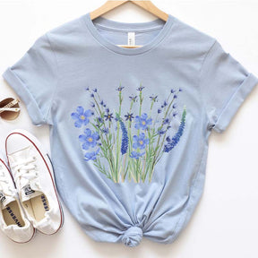 Blue Wildflowers Botanical Plant T-Shirt