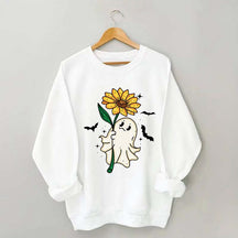 Ghost Sunflower Halloween Sweatshirt