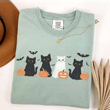 Halloween Cat Retro T-Shirt