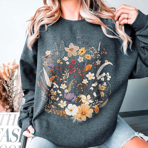 Gardening Botanical Pressed Flower Sweatshirt