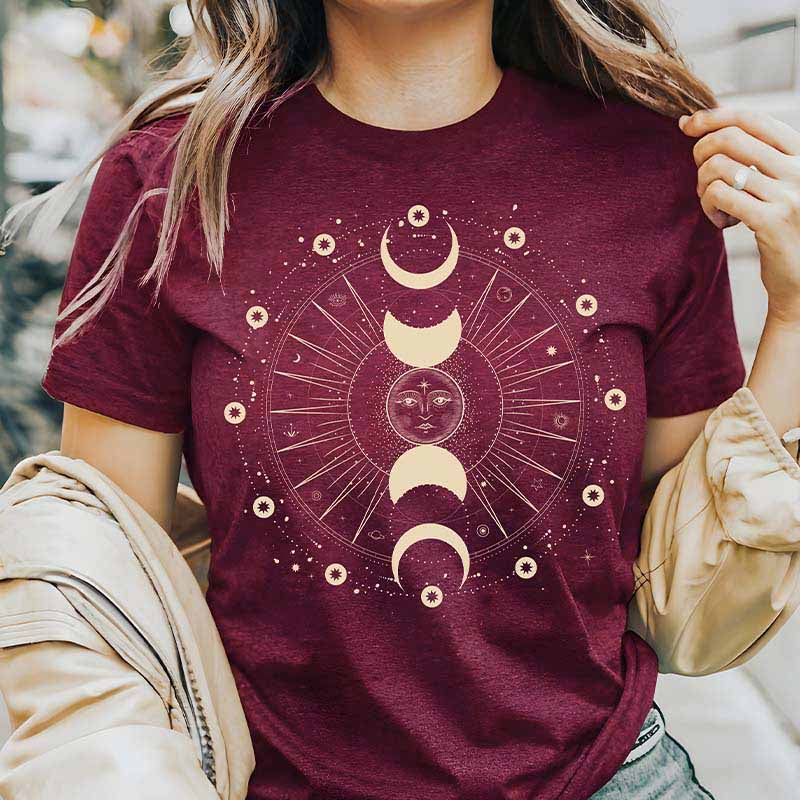 Boho Celestial Moon Astronomy T-Shirt