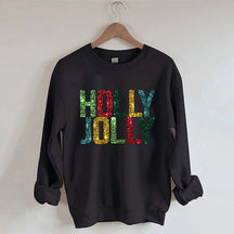 Printed Holly Jolly Sweatshirt