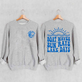 Boat Waves Sun Rays Lake Days Sweatshirt