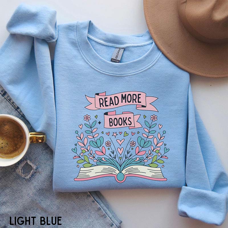 Boho Floral Literary Read More Book Sweatshirt