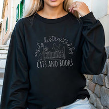 Cute Cat Book Funny Bookworm Sweatshirt