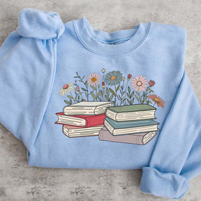 Cute Floral Book Bookworm Sweatshirt