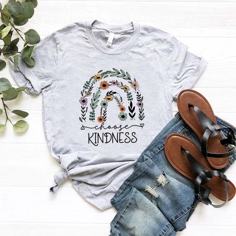 Choose Kindness Floral Rainbow T-Shirt