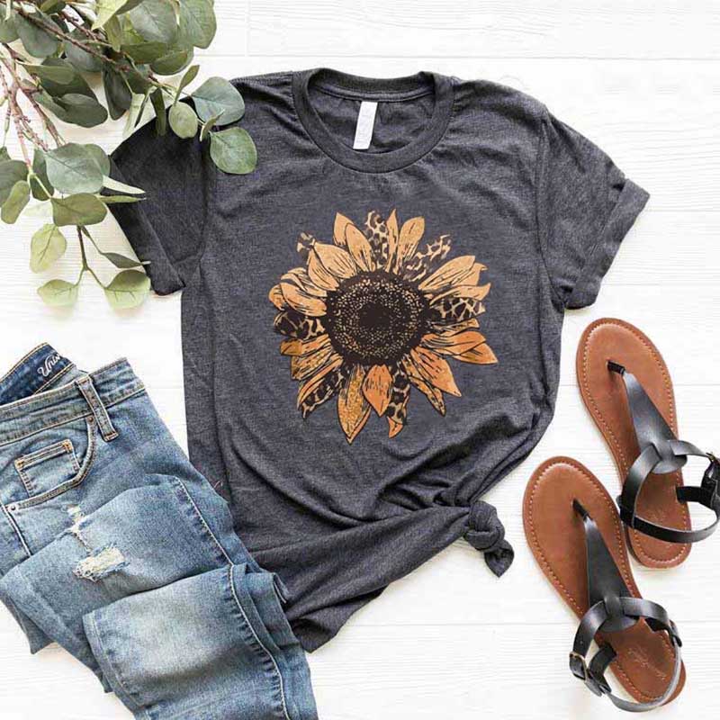 Sunflower Leopard Plant Lover T-Shirt