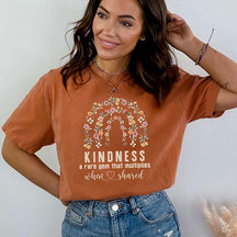 Kindness Floral Rainbow Positivity T-Shirt