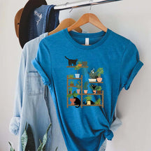 Cats and Plants Succulent T-Shirt