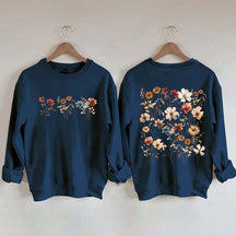 Retro Vintage Pressed Flowers Sweatshirt