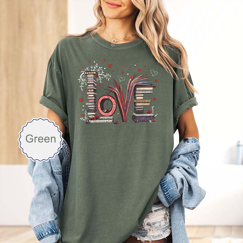 Love Books Bookish Valentines T-Shirt