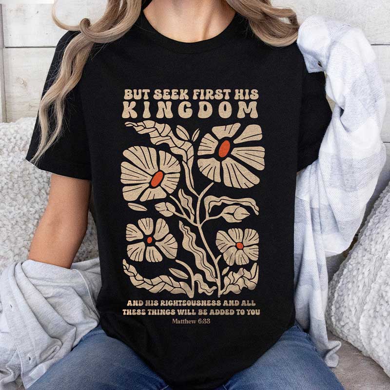 Women's Floral Inspirational Faith T-Shirt