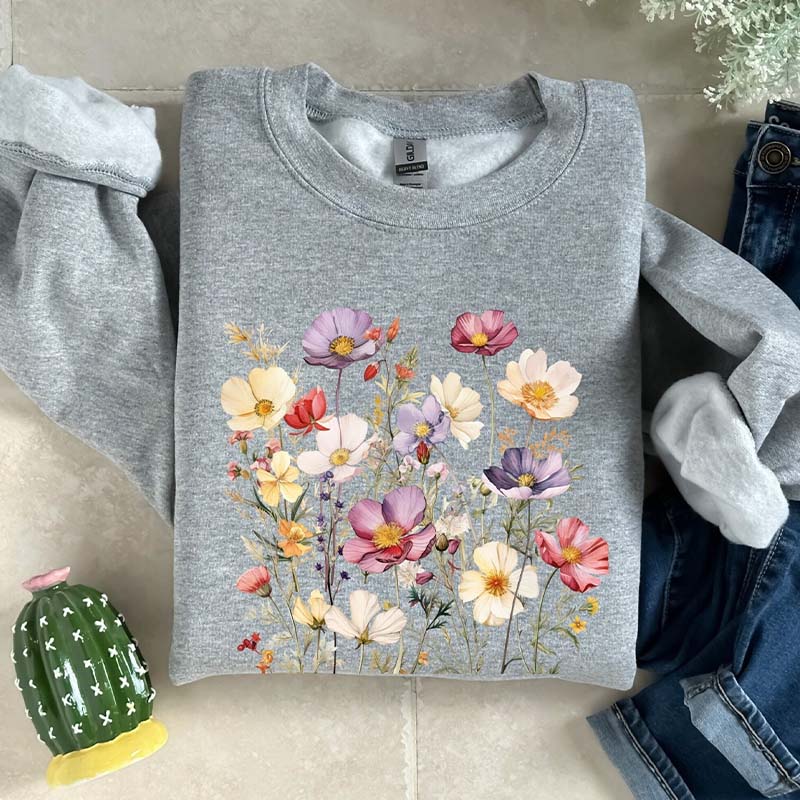 Boho Fairy Wild Flowers Sweatshirt