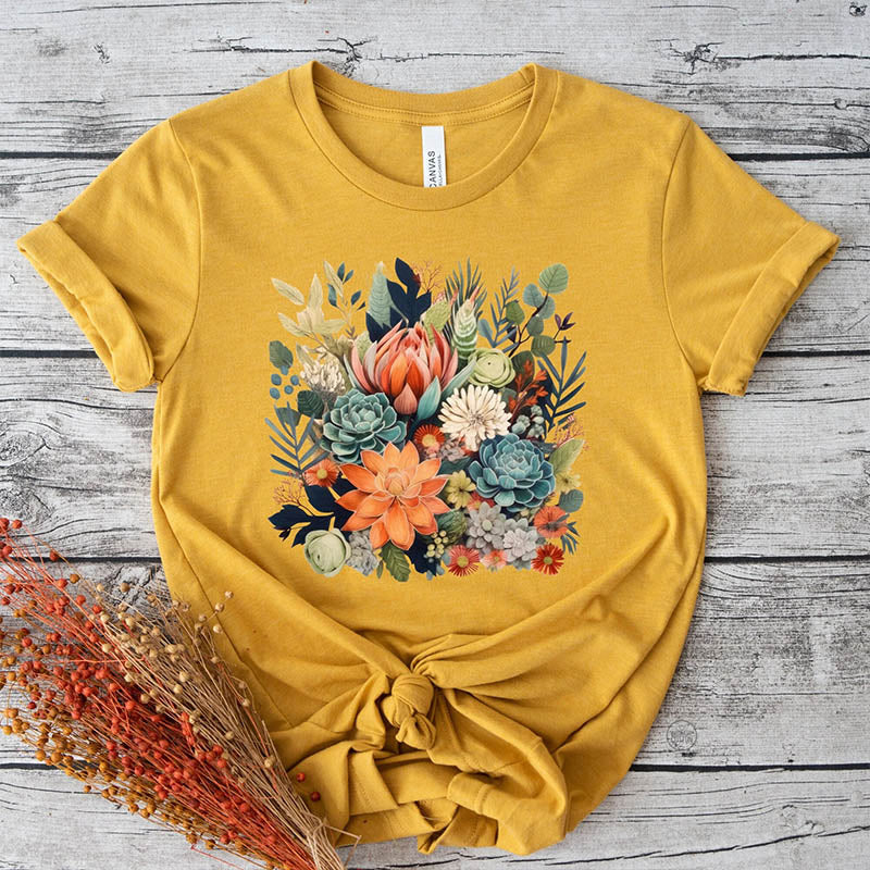 Succulent Floral Plant Lover T-Shirt