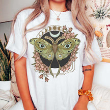 Mystical Luna Moth Wildflower Boho T-Shirt