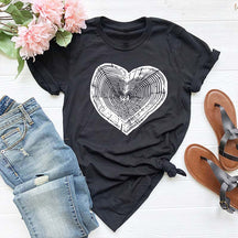 Tree Trunk Heart Wood Slice T-Shirt