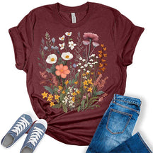 Vintage Boho Tops Wildflower Cottagecore T-Shirt