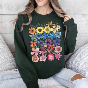 Bright Pressed Flowers Sweatshirt