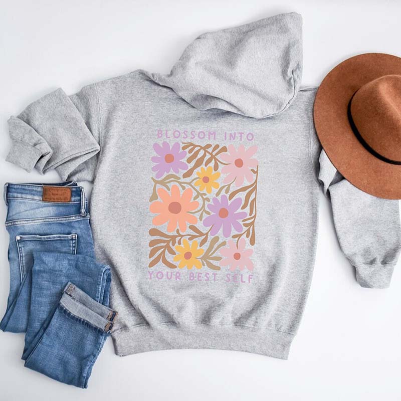 Aesthetic Blossom Into Your Best Self Hoodie