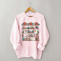 Book Lover Christmas Cute Ghost Sweatshirt