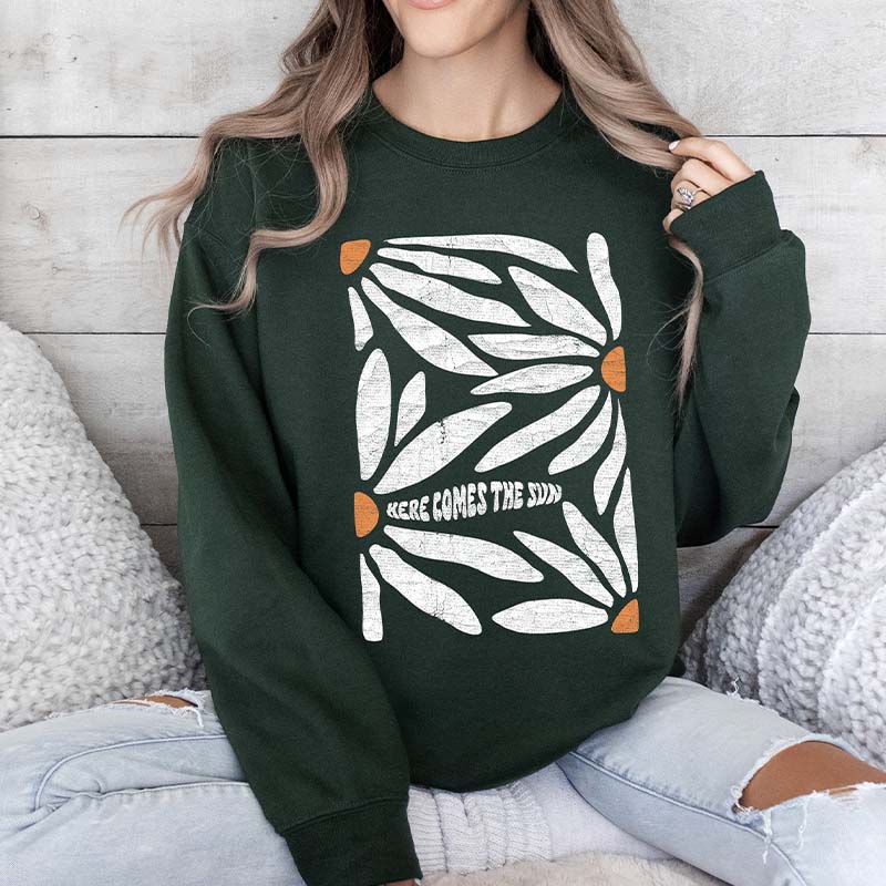 Here Comes The Sun Boho Floral Sweatshirt