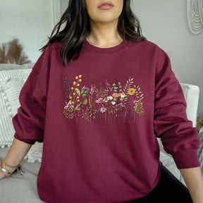 Pastel Floral Wild Flowers Lover Sweatshirt