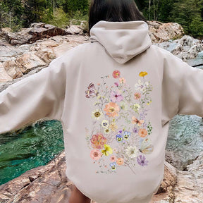 Butterfly Mountain Meadow Pressed Flower Hoodie